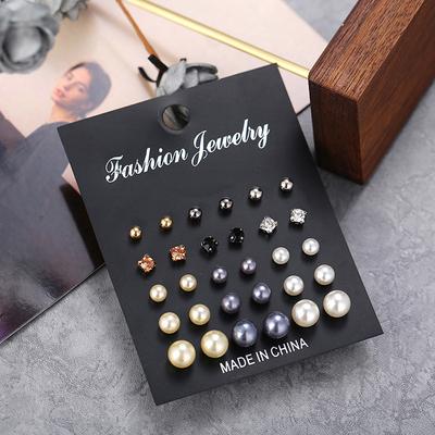 15 Paare/Set gemischte Perlen Ohrstecker Ohrringe Frauen Mädchen Schmuck Geschenk