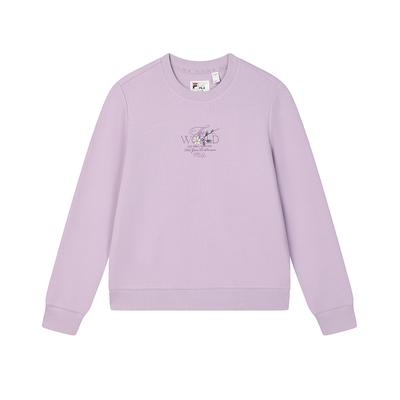 Heritage Series Round Neck Letter Print Long Sleeve Sweatshirt Women Sweatshirt Light-Lavender F11W518209FVT