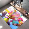 Playful Cartoon Characters On Colorful Rug Non-slip Rug Suitable for Living Room and Bedroom Sofas.