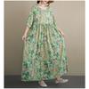 DIMANAF New 2026 Summer Beach Women Plus Size Lady Long Dress Loose Oversize Vintage Maxi Floral Print Cotton
