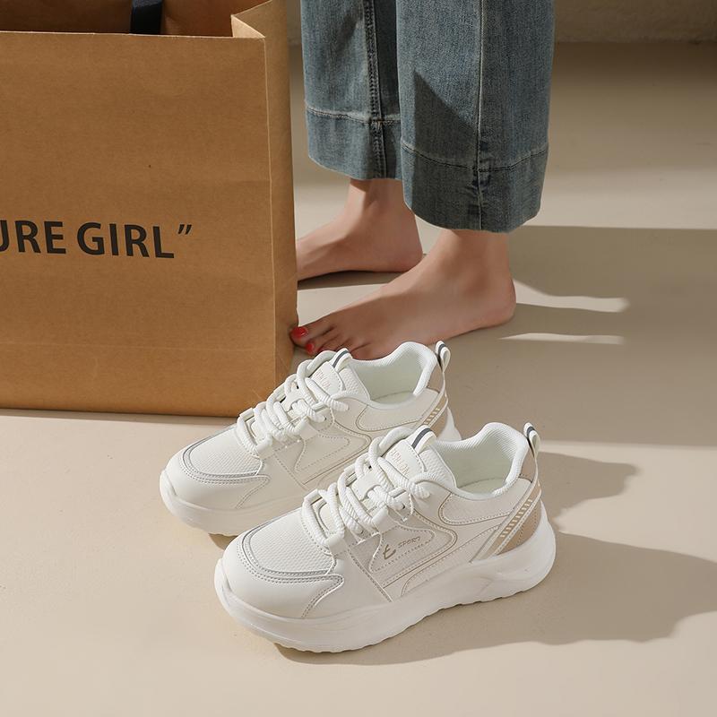 Fashion CRLAYDK Women's Sneakers Casual Leather Tennis Lightweight Chunky Fashion Shoes Walking Footwear Running Sports Trainers