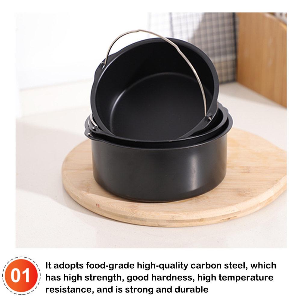 6/7/8palcový kulatý nepřilnavý dortový plech Košík do horkovzdušné fritézy Nerezová uhlíková ocel Odolný proti korozi Pečicí náčiní Pečicí košíky Nástroj na pečivo