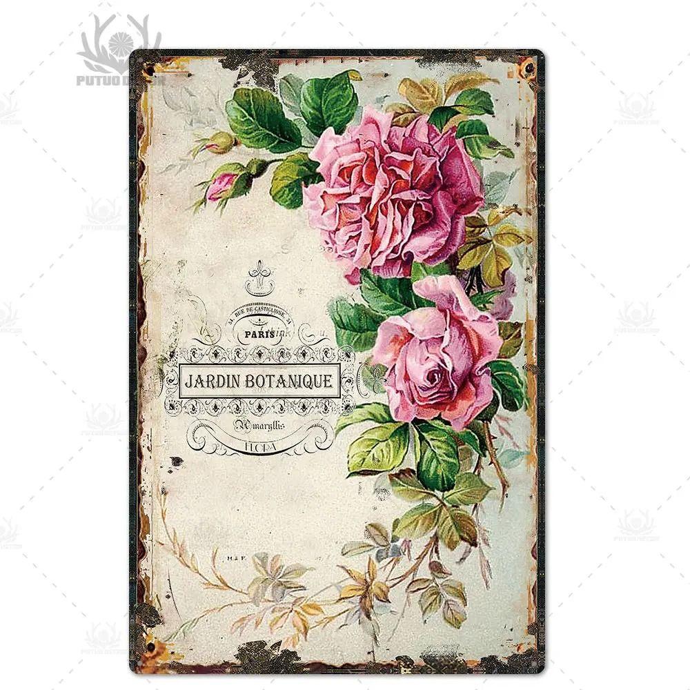 Plechový znak ve stylu Provence, Francouzské venkovské kovové nástěnné umění 20x30cm