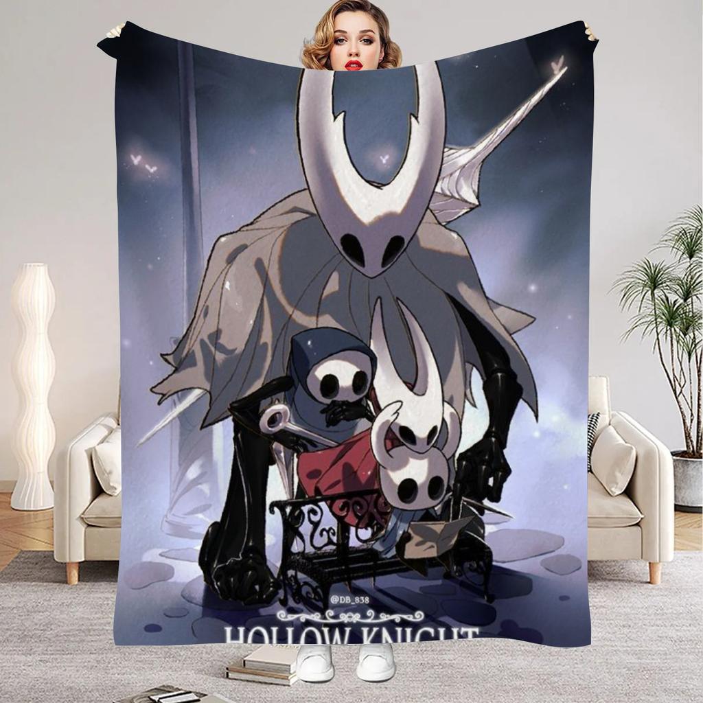 Hollow Knight Blanket Cartoon Game Printed Flannel Blanket for Home Living Room Bedroom Decor New Year Christmas Gift for Fans