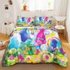 Trolls Geprint Polyester Kinderen 3D Kinderen King Size Beddengoed Dekbedovertrek Set Schattig Geprint Cartoon Dekbedovertrek Huis