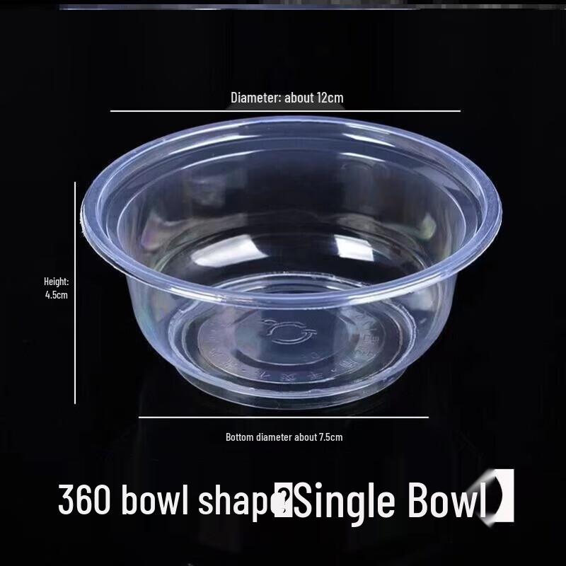 Disposable Thickened Transparent Plastic Round Bowls