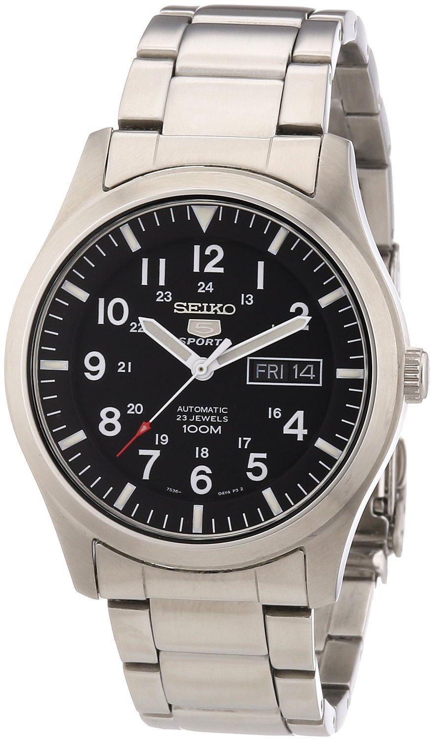 

Seiko Seiko 5 AutomaticBlack Dial Stainless Steel Mens Watch SNZG13K1 [item]