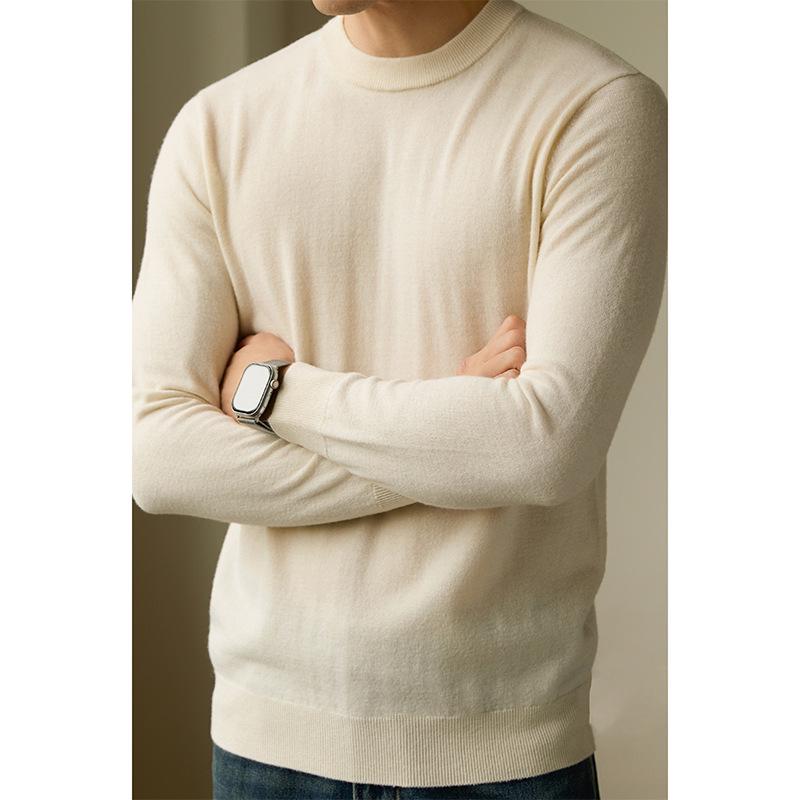 Men's Round Neck Knit Sweater: High-End Autumn Winter Style
