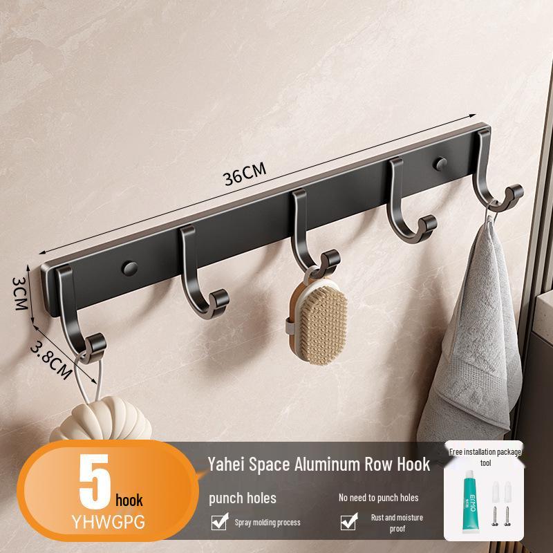 Punch-Free Space Aluminium-Klebehaken für Badezimmer, Küche und zum Aufhängen von Kleidern