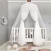 Rainbow Bed Canopy Lace Net Unique Pendant Play Tent Bedding for Kids Playing Reading with Children Round Dome Netting Curtains Baby Boys Girls Games