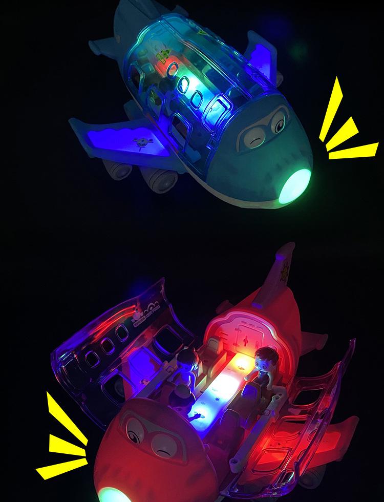 Electric Q-Cute Passenger Airplane Toy with Music & Lights - 360° Rotating Children's Car