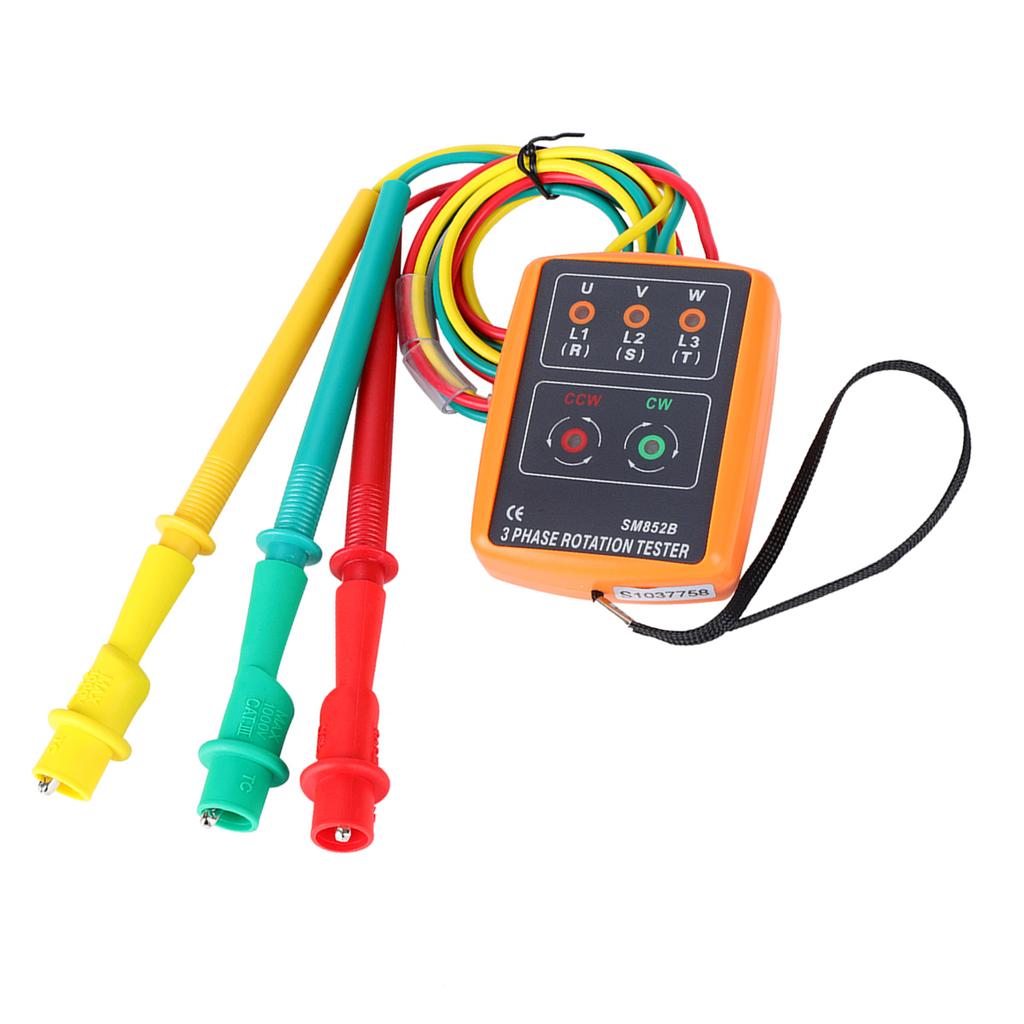 SM852B 3-fas 60V~600V AC Sekvensordning Rotationsriktningsindikator Testare 20Hz400Hz