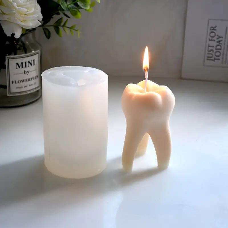 1Pcs 3D Teeth Shape Aromatherapy Candle Silicone Mold Plaster Ornament Decoration Cake Baking Creative Fondant Silicone Mold