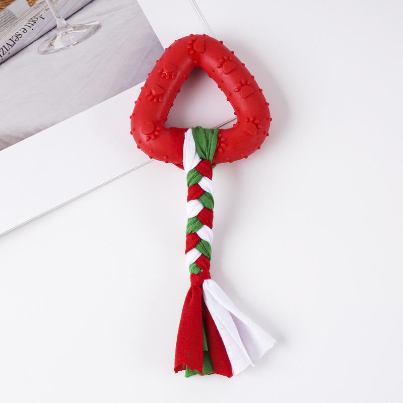 8pcs Dog Chew Toys for Small Breeds • Christmas Rope Knots & Fabric Strips • Teething Molar Toys to Relieve Boredom