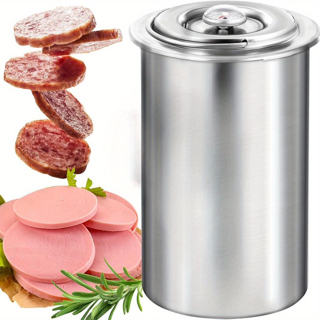 1PC 304 Stainless Steel Bacon Making Set with Thermometer - Easy Homemade Luncheon Meat Pressing Tool