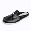 Newest Mens Casual Leather Half Shoes For Men Loafers Shoes Handmade High Quality Summer Slipper Male Flats Lazy Shoes Muller Shoes