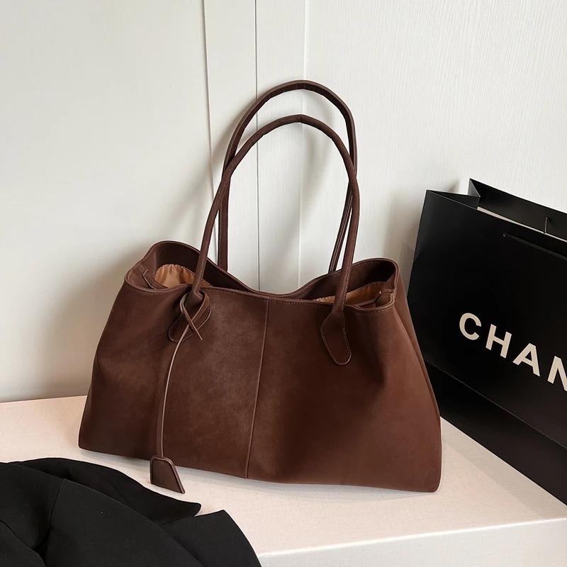 Faux Suede Solid Color High Quality Fashiable Versatile Handbag 2026 Women's Product Hot Selling Large Capacity Shoulder Bag