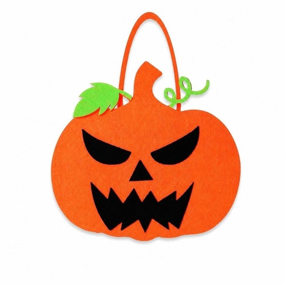 Spooky Design Pumpkin Ghost Bag Reusable Felt Candy Carrier  Costume Party