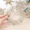 Glitter Christmas Hanging Ornament Champagne Wreath Decoration Xmas Tree Snowflake Pendant  Navidad