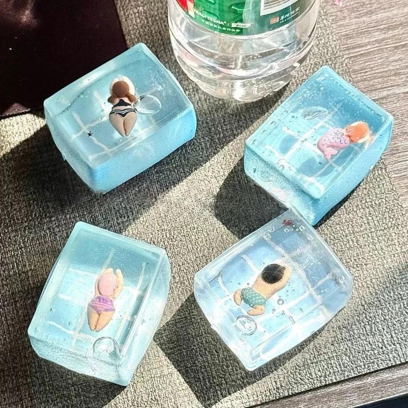 1Pc Swimming Pool Maltose Fidget Toy Cube Stress Relief Slow Rebound Squeeze Toy Mochi Squishy Stress Reliever Toys Antistress