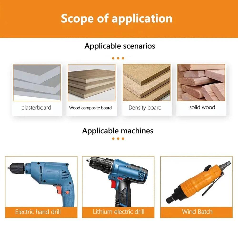 5Pcs Alloy Steel Plasterboard Locating Screws Gypsum Board Screw Bits  Drywall Drilling Tool