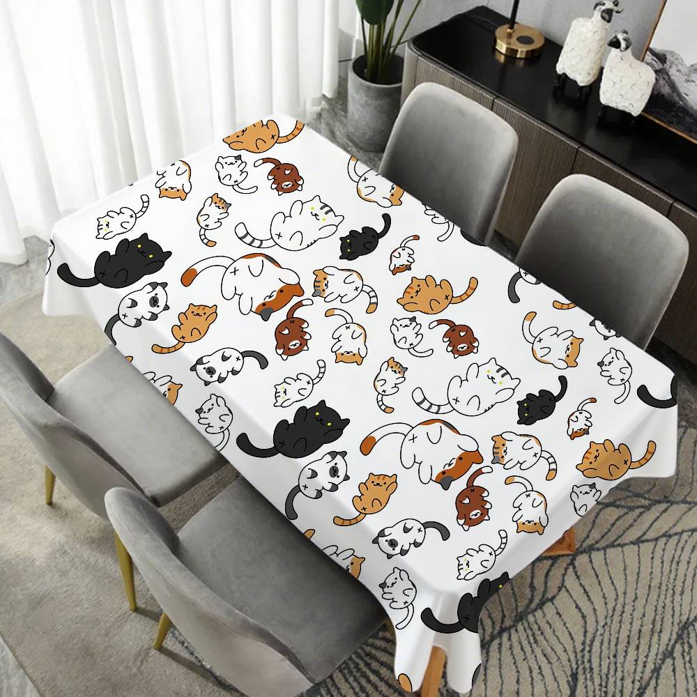 Cat Theme Printed Table Cloth Waterproof Oilproof Home Rectangular Party Table Cover Tablecloth Outdoor Picnic Mat
