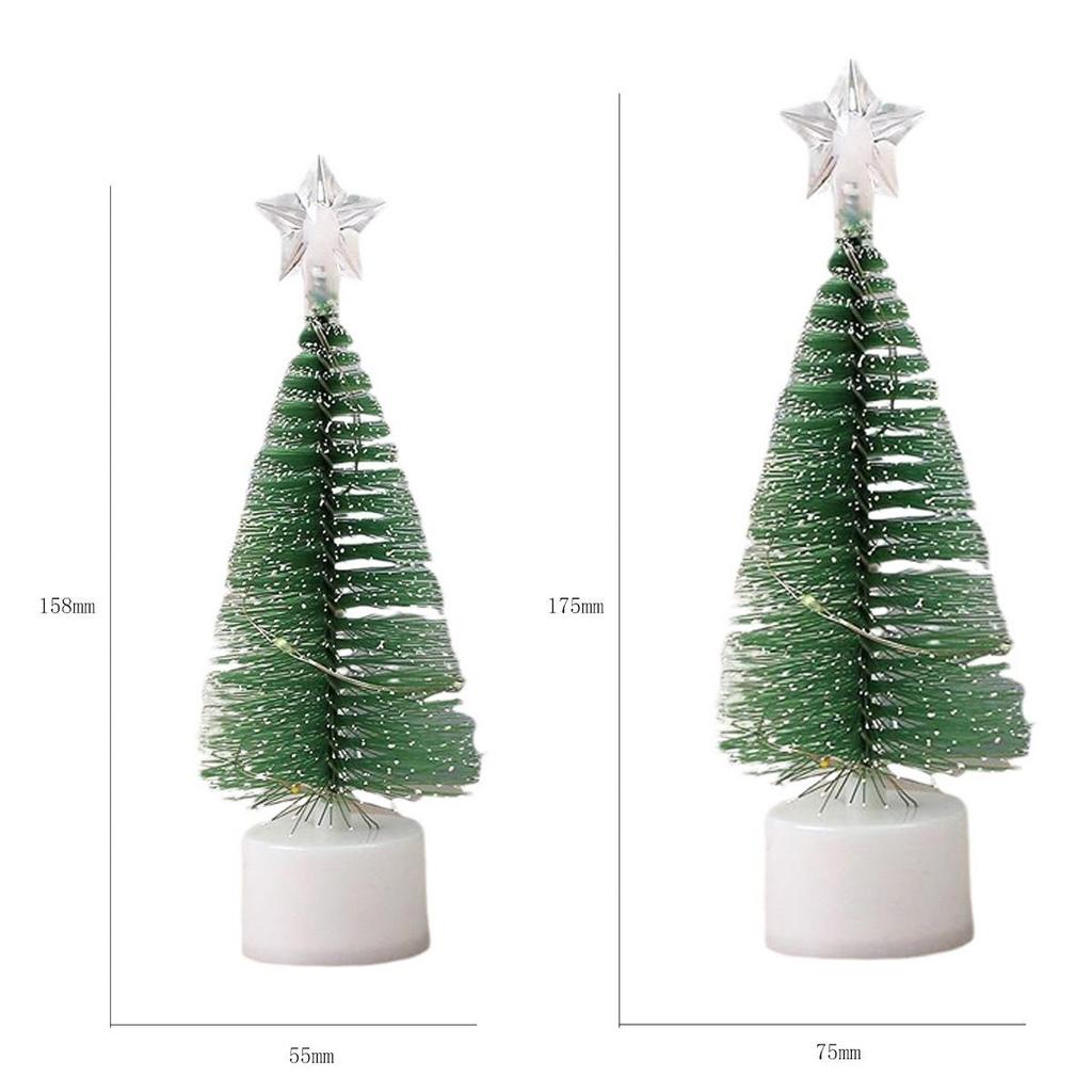 Mini Luminous Pine Needle Christmas Tree Decoration with Snow