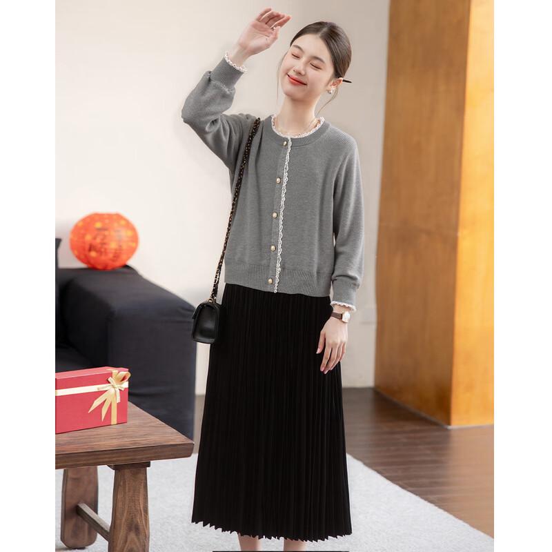 MOKANA Women's Urban Casual Long Sleeve Mid-length Dress