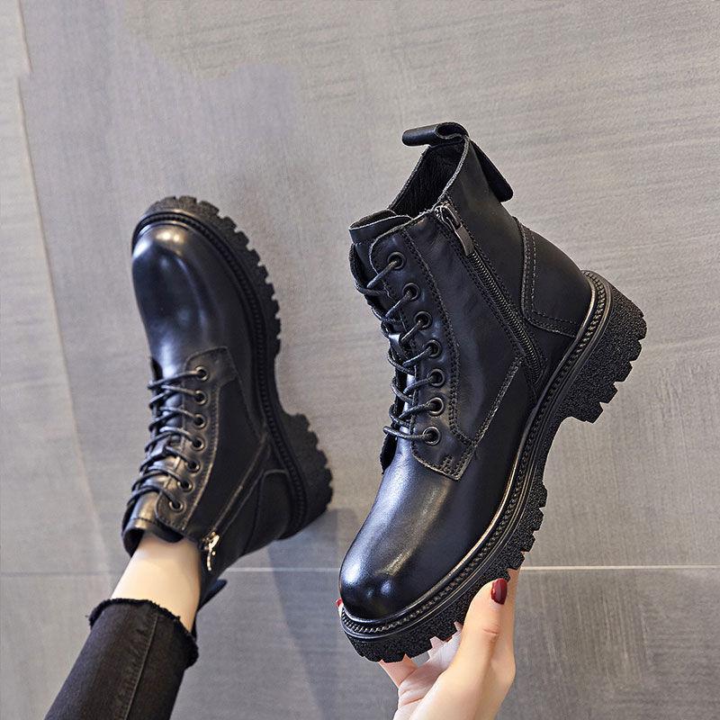 Women Fashion Mid-boots Spring and Autumn Single Boots British Style Short Boots 2024 New Designer Women Boots  Women Shoes