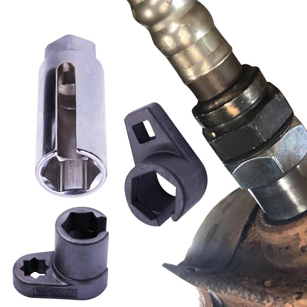 Oxygen Sensor Remover Socket 22mm Sensor Socket Wrench 3 Pcs Wire Gate Accesses Sensor From Side Preventing Damage To Wires