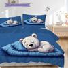 Pościel z wzorem niedźwiedzia polarnego Zestaw kołdry Poszewka na kołdrę Poszewka na poduszkę Dekoracja domu Prezent urodzinowy (1 * poszwa na kołdrę + 2 * poszewki na poduszki, bez rdzenia)