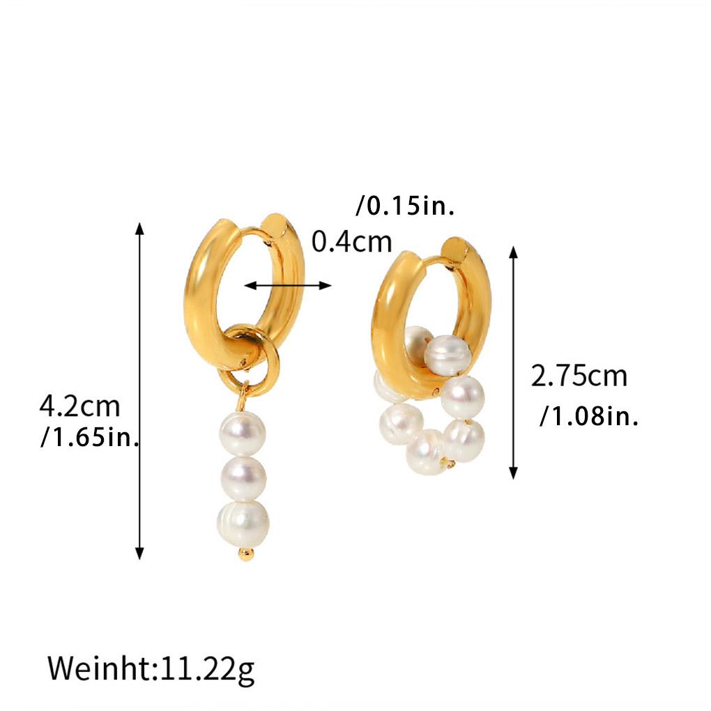 1 Pair Asymmetric Pearl Earrings Festival Holiday Party Wedding Engagement Personalized Piercing Jewelry Women Girls