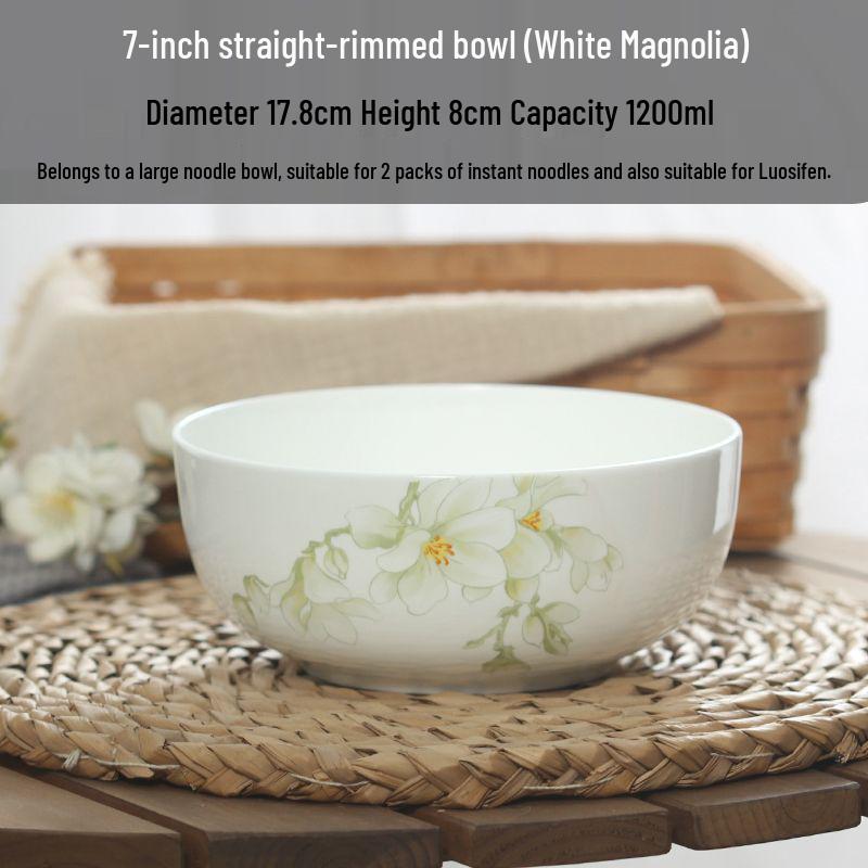 7-Inch Japanese Bone China Ramen Bowl with Lid
