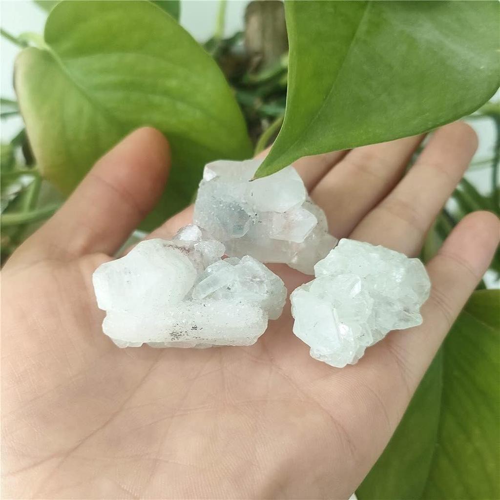 3pcs Natural Raw Apophyllite Stones Rough Crystal Reiki Crystals(Size:25-35mm)