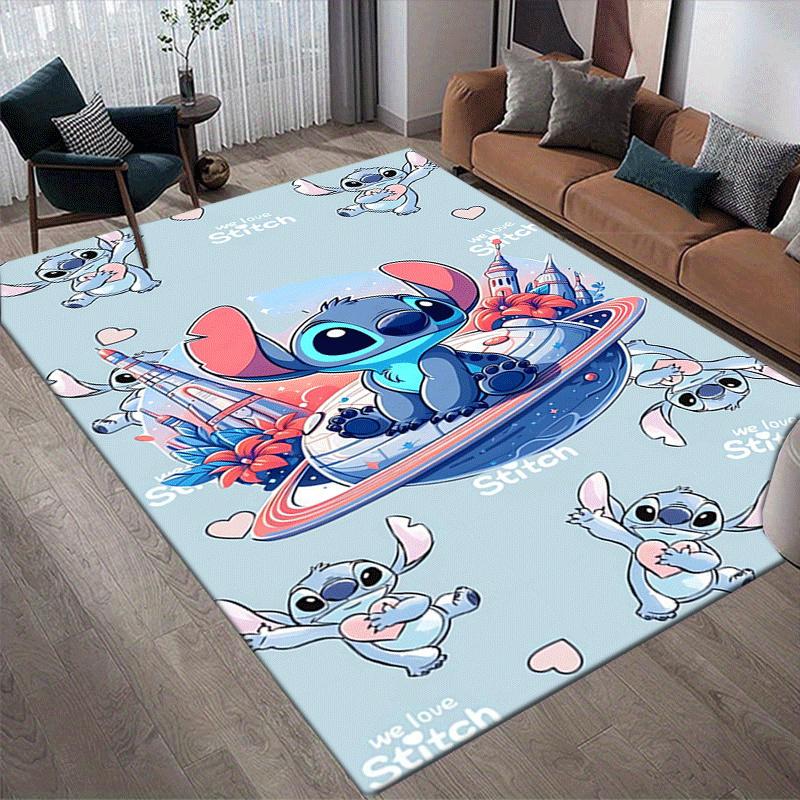 1pc Stitch Pattern Area Rug Soft Flannel Floor Mat for Living Room,Office,Bedroom and Carpet