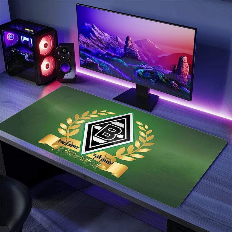 Borussia Mönchengladbach Mauspads, Große Gaming-Schreibtischmatte, Rutschfestes XXL-Mauspad für Laptop & Tablet, Mini-PC-Spielmatte mit Genähten Kanten