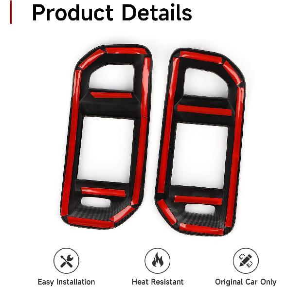 Car Air Vent Outlet Decals For -2025 Dodge Ram 1500 2500 3500 Accessories Carbon Fiber Stickers, Black