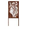 Iron Garden Stake with Openwork Weathered Tabletop Centerpiece Rustic for Patios