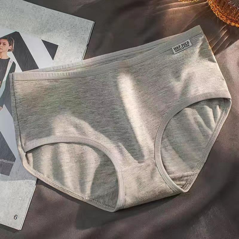Cotton Crotch Panties for Women Low Waist Girls Cute Brief Solid Color Breathable Underwear