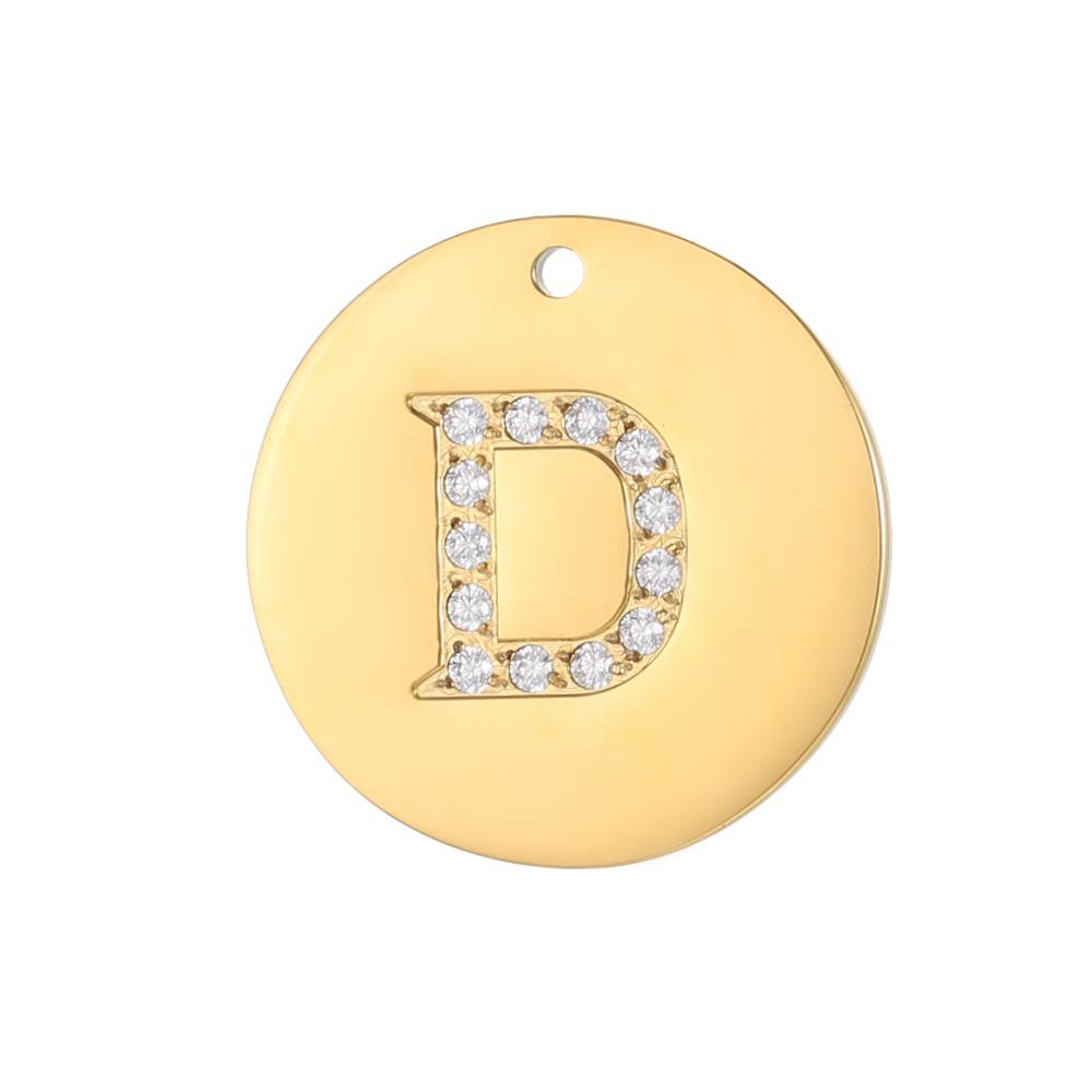 CARLIDANA Initial Alphabet Charms Gold Plated High Quality Stainless Steel Chunky Bubble 26 Letter Pattern Pendant Gift Jewelry