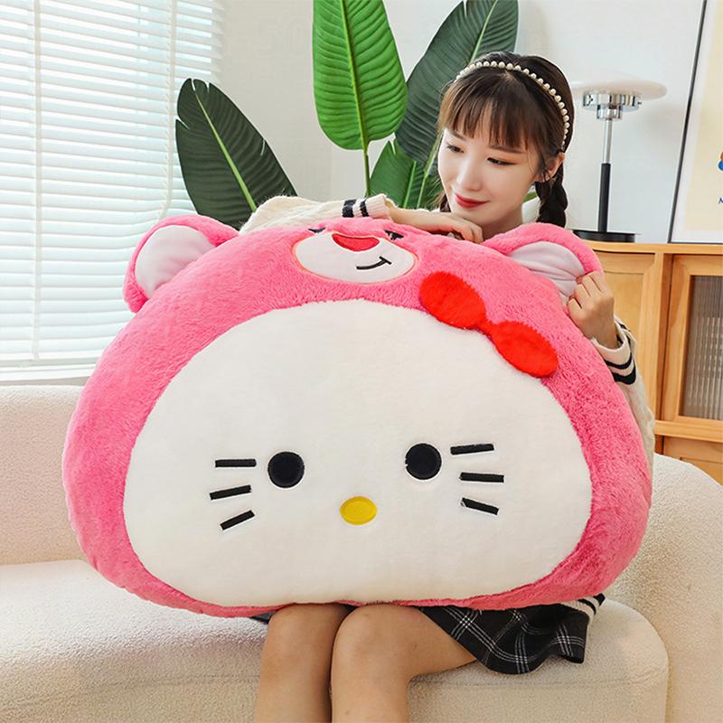Sanrio Kawaii Hello Kitty Plush Toy Stuffed Doll Cute Cartoon Hug Kt Cat Pillow Soft Large Cushion for Kids Birthday Xmas Gift