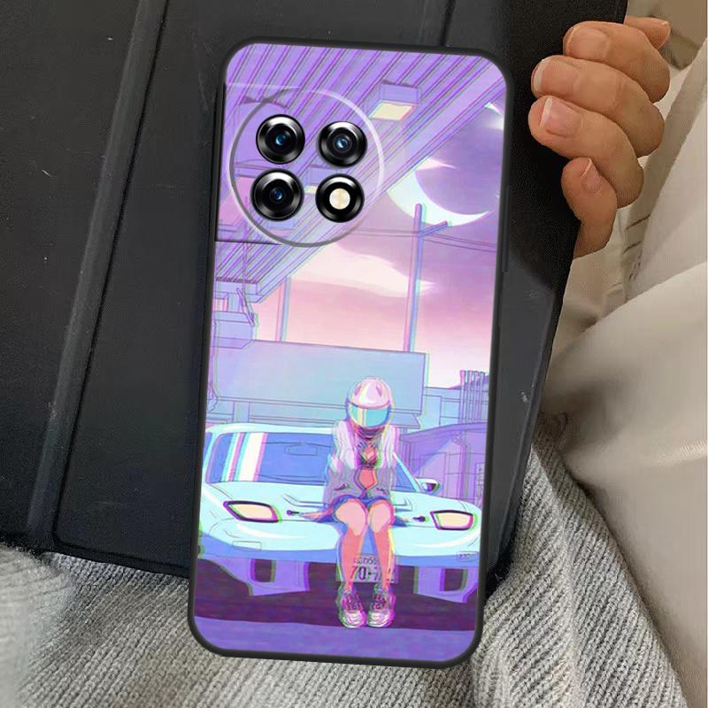 JDM Vaporwave Glitch Anime Case For OnePlus 15 13 12 11 13R 13T 10T 10R 12R OnePlus Nord 5 CE 2 3 4 Lite N20 N30 Cover