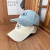 New R Letter Embroidered Baseball Cap Women's Spring and Summer Soft Top Shows a Small Face, Big Head Circumference, Sun Protection and Sunshade Cap