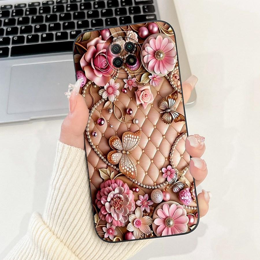 For Xiaomi Redmi Note 9T 5G Case Note9 5G Capa Shockproof Soft Silicone New Flower Funda for Redmi Note 9 T 5G Phone Cover Coque