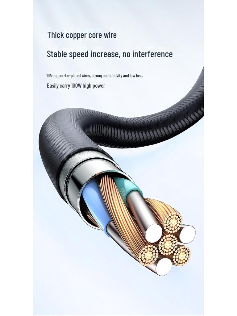 Kompatibles Dual-Typ-C-Schnellladekabel für Apple 16/15 & Huawei-Handys, Intelligente Abschaltung, C zu C PD.