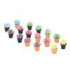 16Pcs Dollhouse Potted Plants Resin 1:12 Scale Lifelike Appearance Vivid Rich Colors Miniature Plants for 1:12 Dollhouse
