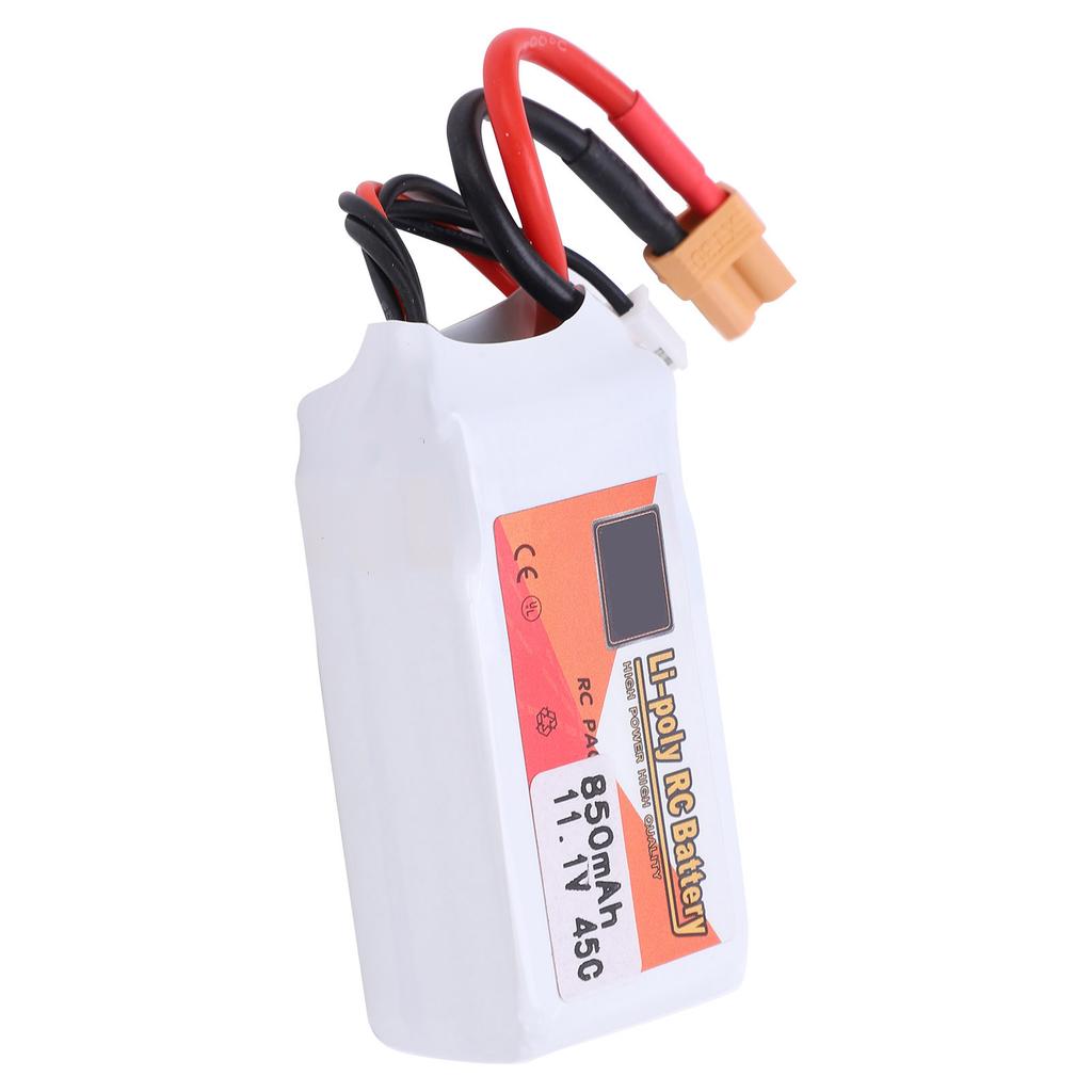 11.1V 850mAh 45C LiPolymer Lipo Rechargeable Battery XT30 Plug for RC Cars Boats Helicopter