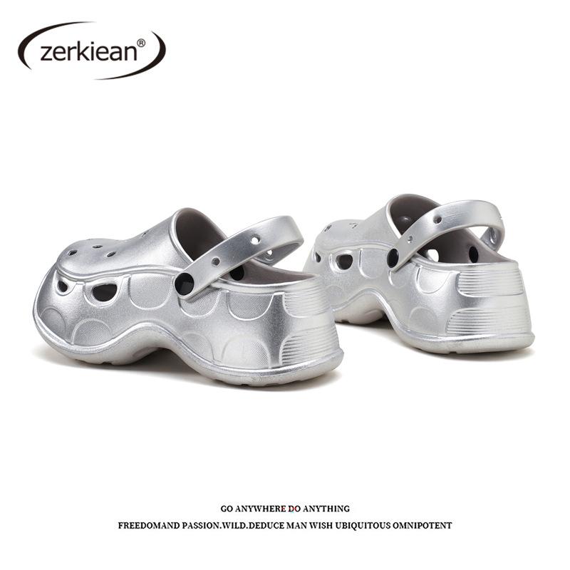 DIY hole shoes women's summer wear new heightening platform eva cool slippers women