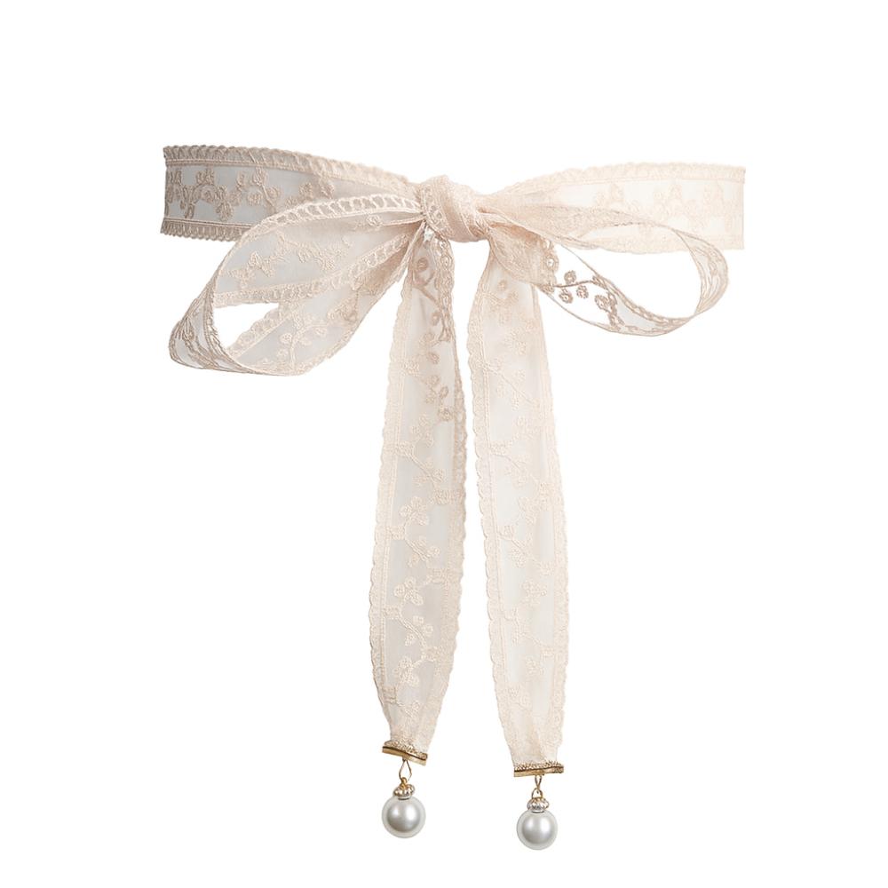 Elegant Style Pearl Pendant Belt Sweet Design Dress Waist Chain Lace Waist Belt for Women