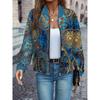 Womens Casual Zip-Up Jacket With 3D Letter Print Fashion Lightweight Outerwear Daily Wear